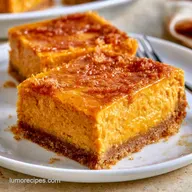 Pumpkin Cheesecake Bars with Gingersnap Crust