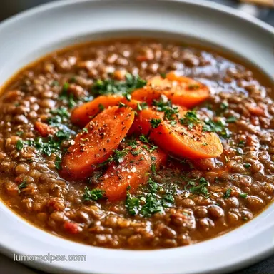 Daniel Fast Lentil Soup for 6 Servings Recipe Card