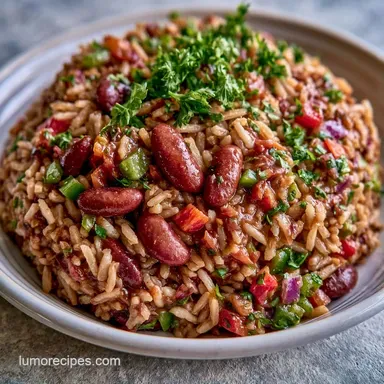 Red Beans and Rice for 6 Servings Recipe Card