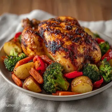Chicken and Veggies: One Pan Recipe Card