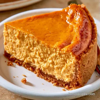 Pumpkin Pie Cheesecake for 8 Servings Recipe Card