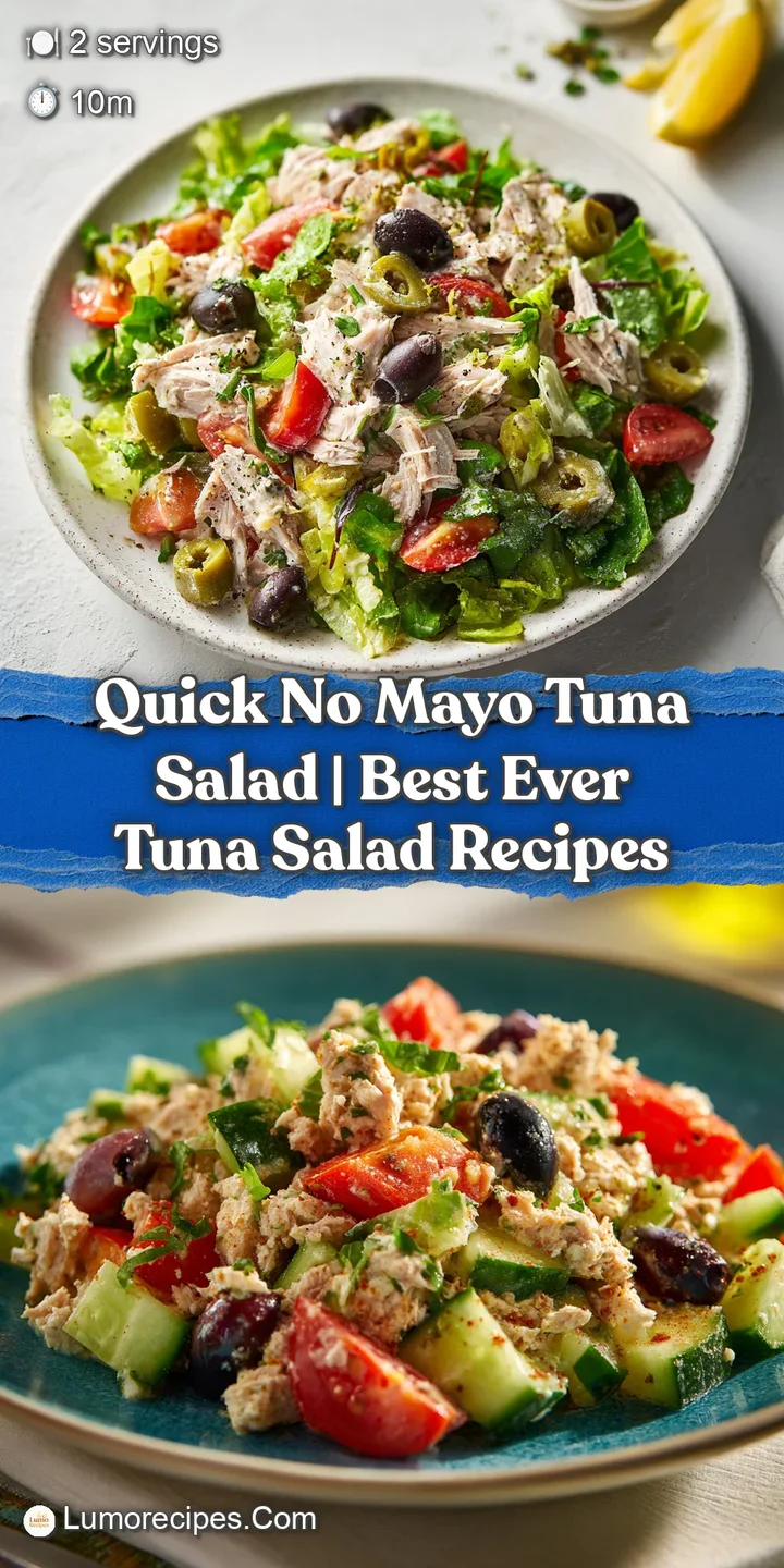 Close-up of flaky tuna salad, studded with vibrant diced bell peppers and fresh green herbs.