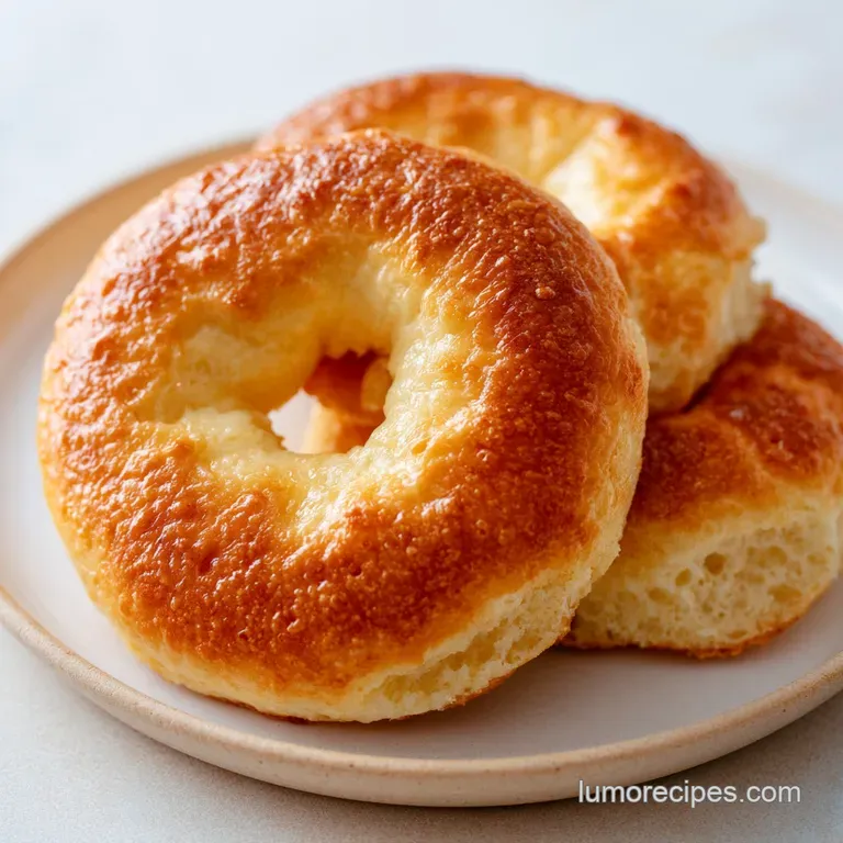 Sliced bagel halves stacked on a white ceramic plate, topped with creamy spreads and a sprinkle of fresh green herbs.