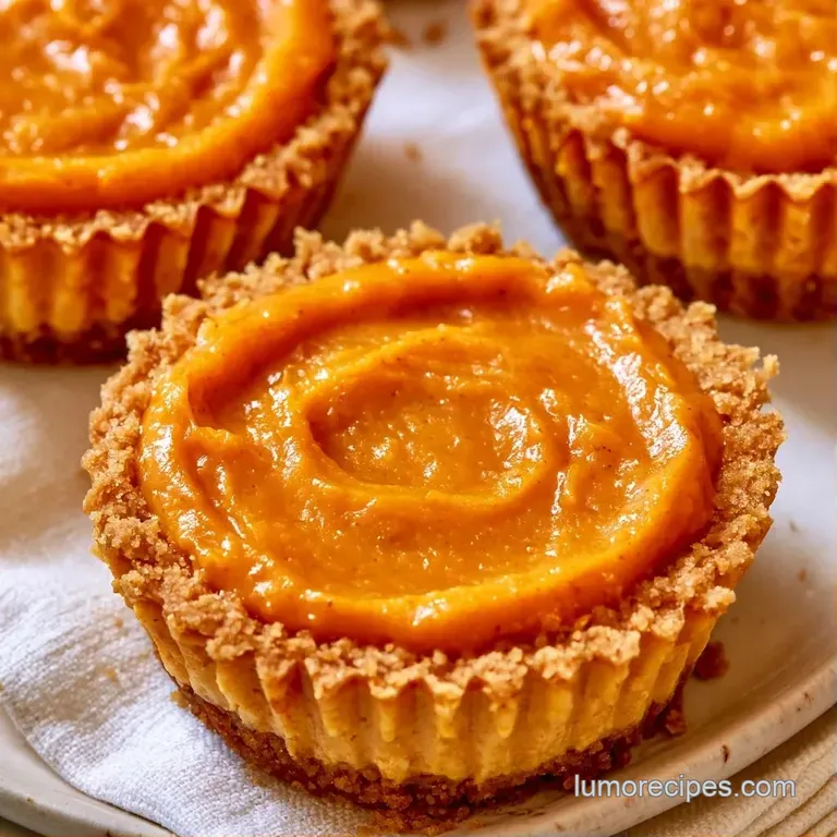 Miniature dessert glasses with orange layered cream and crumbly bases arranged neatly on a rustic wooden board.