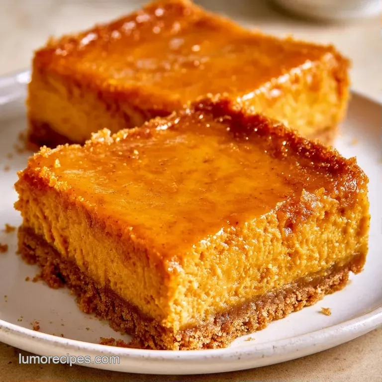 Neatly stacked square orange dessert bars topped with swirls of white cream and cinnamon on a white marble slab.