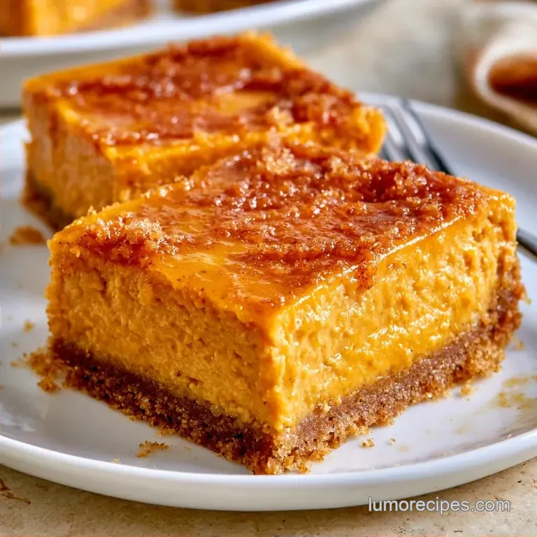 Pumpkin Cheesecake Bars with Gingersnap Crust