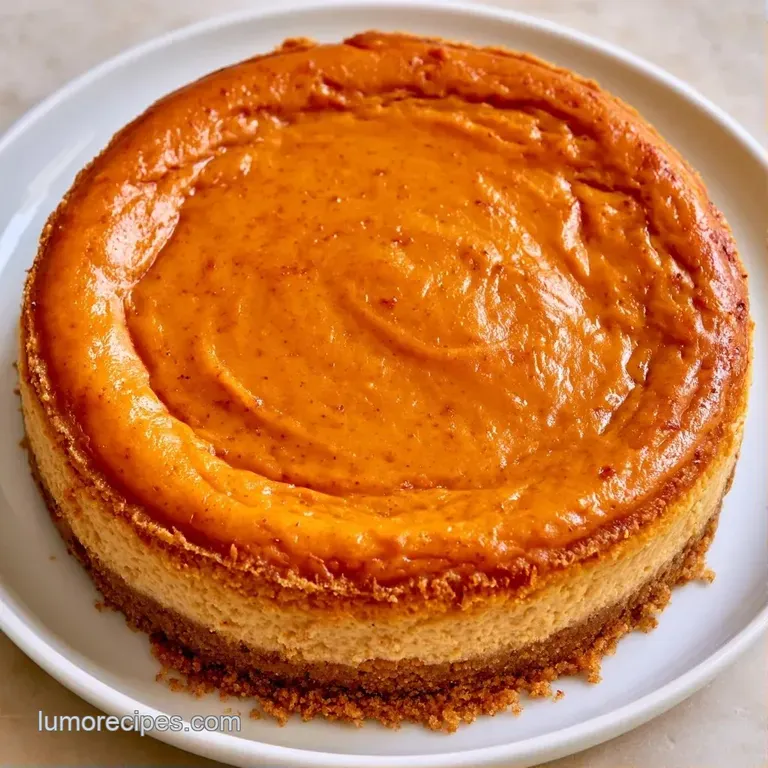 Elegant slice of vibrant orange cheesecake on a white plate, garnished with a sprinkle of cinnamon and cream.