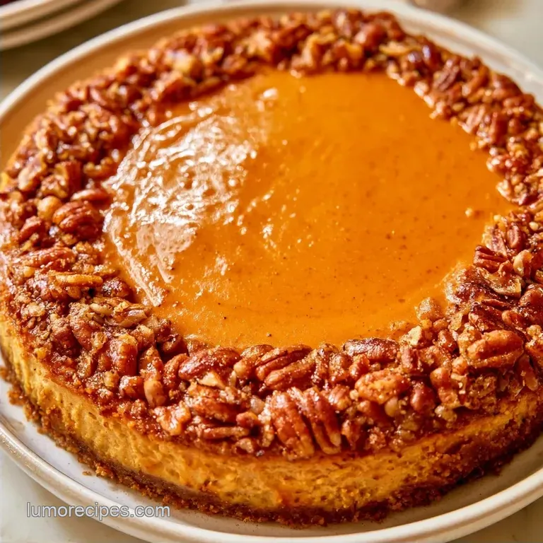 Pumpkin Pie Pecan Cheesecake with Toasted Pecans