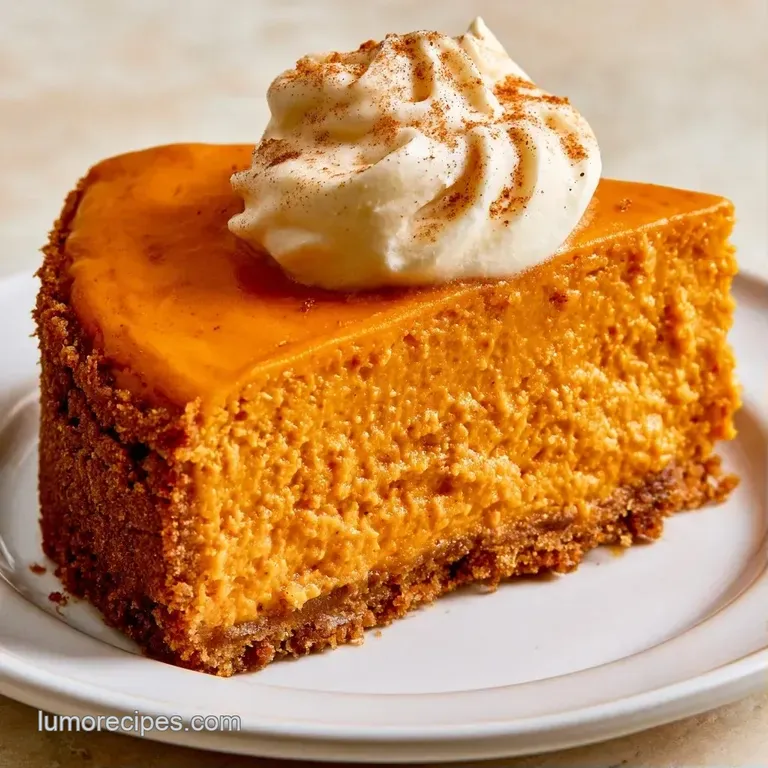 A slice of velvety orange cake on a white ceramic plate, garnished with a cinnamon stick and a dusting of spice.