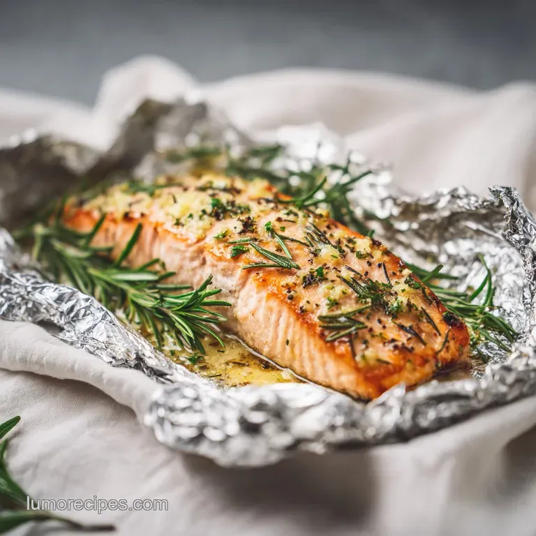 Simple Baked Salmon in Foil: Rosemary Garlic Butter